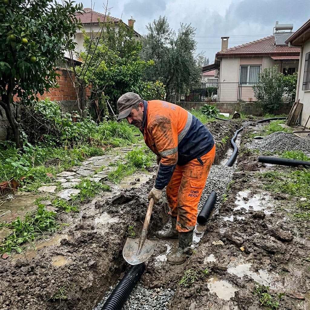Buca Bahçe Drenaj Sistemleri Uygulama Örneği - İzmir Peyzaj