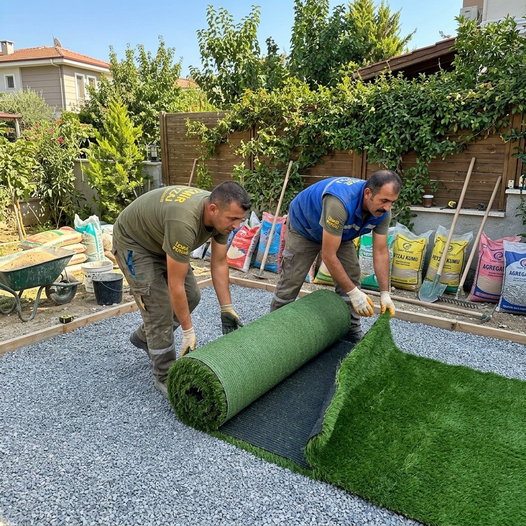 Sentetik Çim Uygulama Uygulama Örneği - İzmir Peyzaj